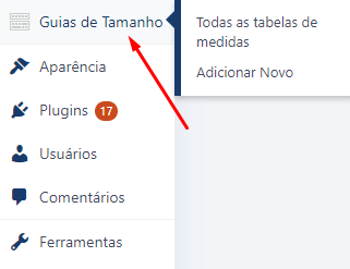 Menu esquerdo