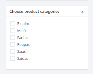 categorias com tabela de medidas