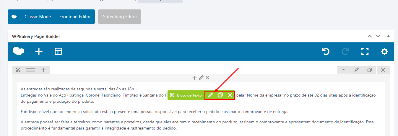 editar conteúdo do elemento